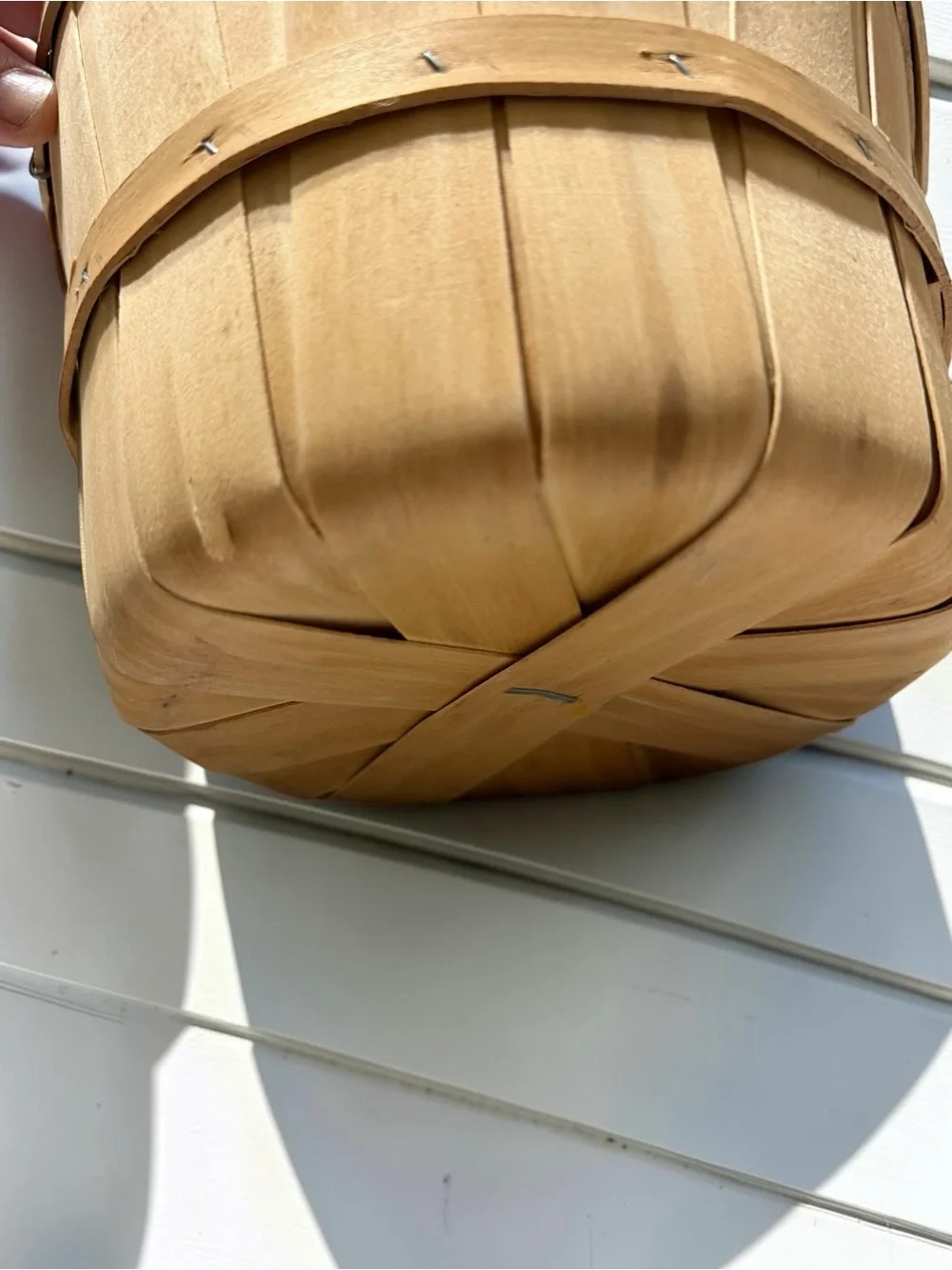 Wooden 9” Bushel Basket Fall Décor Pinecones Leaves